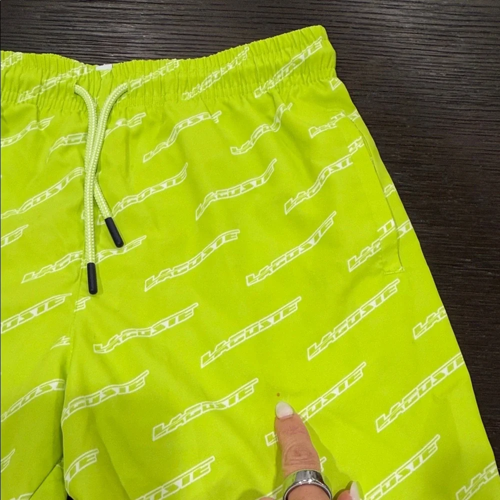 Lacoste Neon Yellow Boys' Swim Trunks